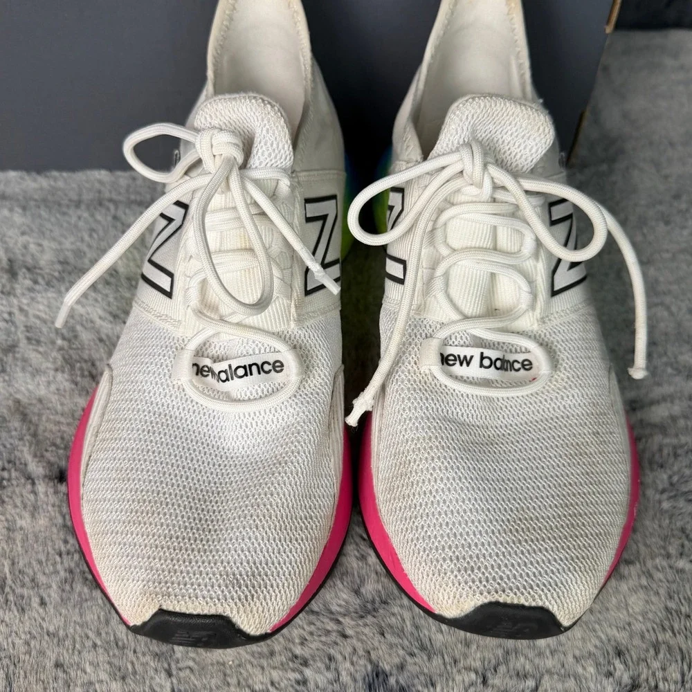 New Balance Fresh Foam Roav Running Shoes Womens 8 White Rainbow Gradient - Picture 4 of 9